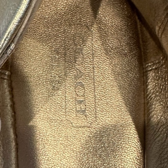 Coach London Metallic Gold Leather Flats - Size 10 - Picture 6 of 7